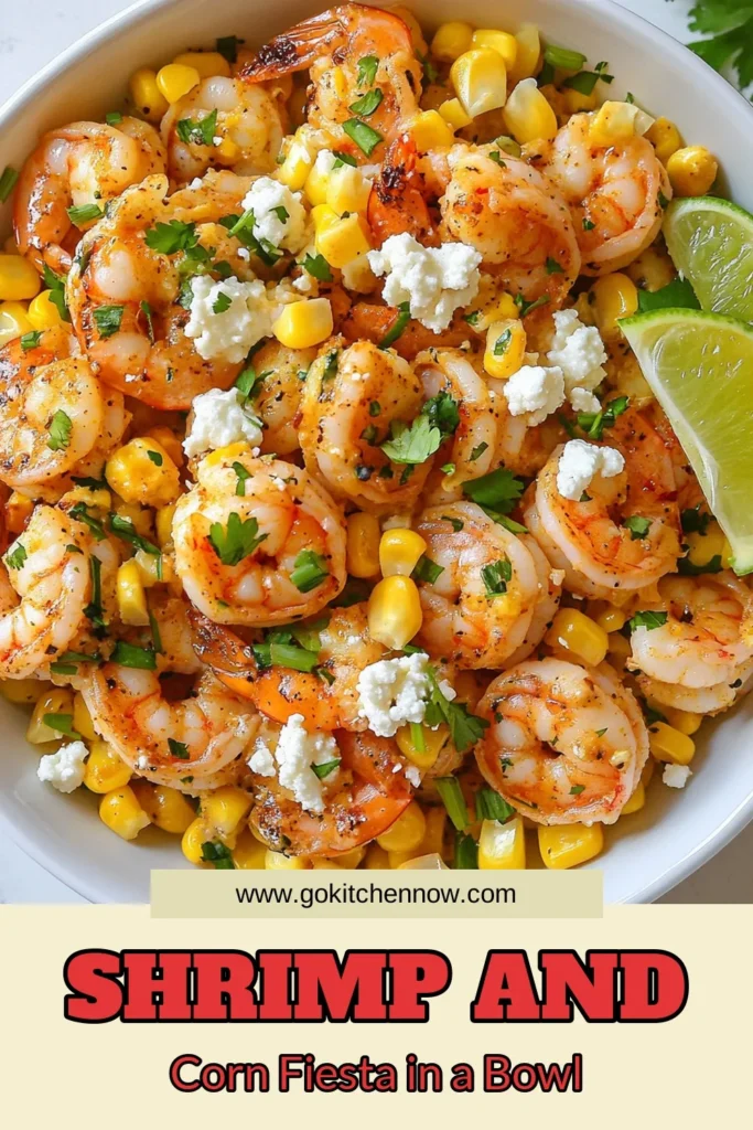 Elevate your dinner with this mouthwatering Mexican street corn shrimp recipe! This easy shrimp recipe with corn combines perfectly cooked shrimp and sweet corn in a flavorful skillet dish. Tossed with creamy queso fresco, it's a delicious Mexican-style shrimp dinner that will impress your family and friends. Ready in just 25 minutes, this shrimp and corn skillet dish is a must-try! Save this recipe and make it tonight! #MexicanStreetCornShrimp #EasyShrimpRecipe #ShrimpAndCornSkillet #MexicanDinnerIdeas