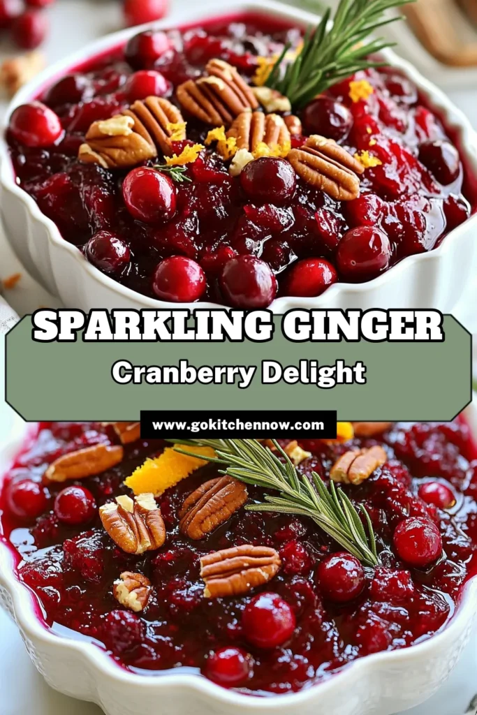 Elevate your holiday table with this sparkling ginger cranberry sauce! This homemade cranberry sauce recipe blends fresh cranberries with sparkling apple cider and a touch of ginger for a festive cranberry sauce that’s both easy and delicious. Perfect for Thanksgiving or Christmas, this ginger cranberry sauce adds a unique twist to your meals. Try this easy cranberry sauce with ginger and impress your guests! Save this recipe! #CranberrySauce #ThanksgivingRecipes #HolidayCooking #FestiveFlavors