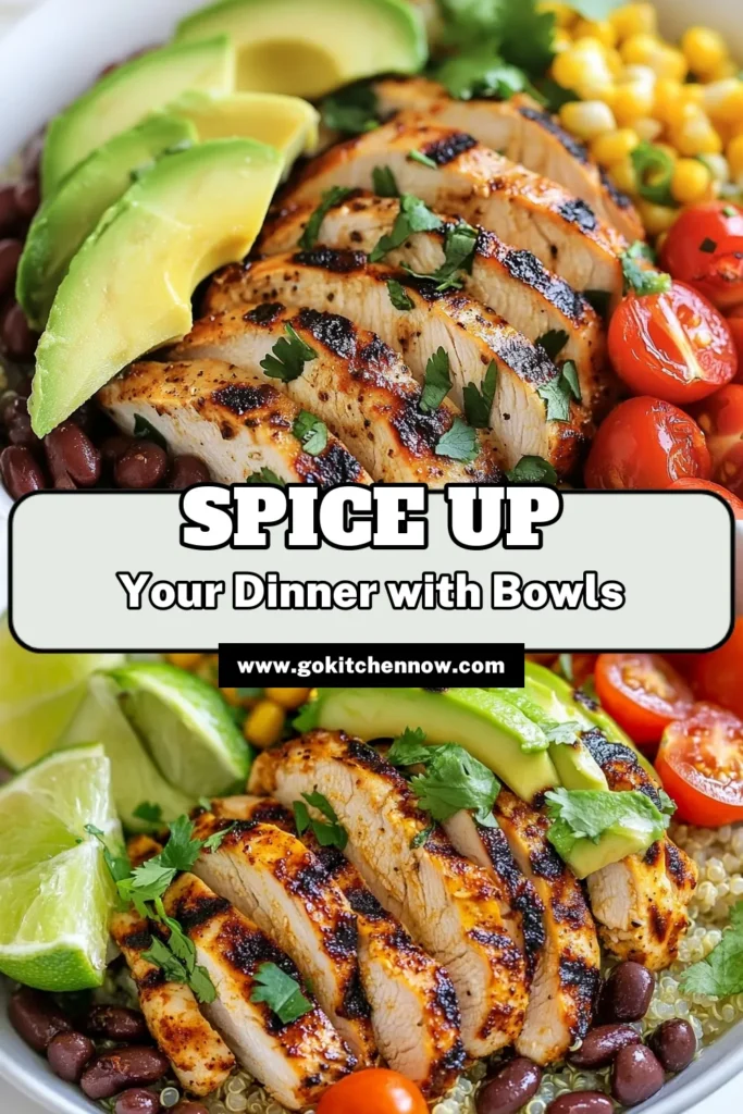 Discover this delicious Southwest Chicken Bowl Recipe that’s not only easy but also packed with flavor! Perfect for healthy eating, these Grilled Chicken Bowls feature juicy marinated chicken paired with nourishing quinoa, black beans, and fresh veggies. Ideal for meal prep, this recipe fits right into your collection of Easy Southwest Recipes. Save this Healthy Chicken Bowl for a satisfying and tasty meal any day! #HealthyRecipes #MealPrep #ChickenBowls #SouthwestCooking