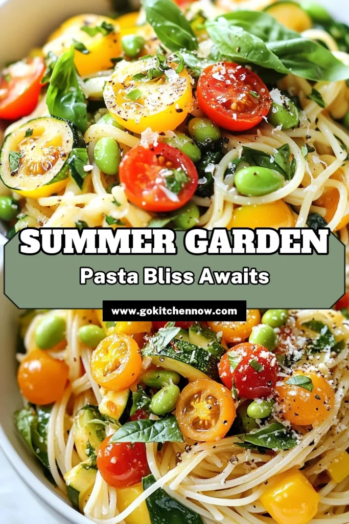 Looking for a fresh and flavorful summer pasta recipe? Try this Summer Garden Pasta! Packed with garden vegetables like cherry tomatoes, zucchini, and spinach, this easy vegetarian pasta is perfect for warm days. Enjoy delicious spaghetti with fresh vegetables tossed in a light balsamic dressing for a healthy summer meal. Ready in just 25 minutes, it’s a quick go-to dish. Save this recipe for your next summer dinner! #SummerPasta #GardenVegetablePasta #EasyVegetarianPasta #HealthyRecipes