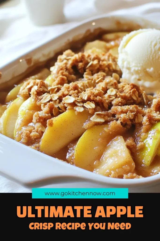 Discover the best apple crisp recipe that combines the tartness of Granny Smith apples with a crunchy, cinnamon oat topping. This homemade apple crisp is easy to make and perfect for any occasion. Enjoy a delightful Granny Smith apple dessert that will impress your family and friends. Bake this easy apple crisp today and serve it warm, perhaps with a scoop of vanilla ice cream. Save this delicious cinnamon apple crisp recipe for your next baking adventure! #AppleCrisp #HomemadeDessert #FallBaking #GrannySmithApples