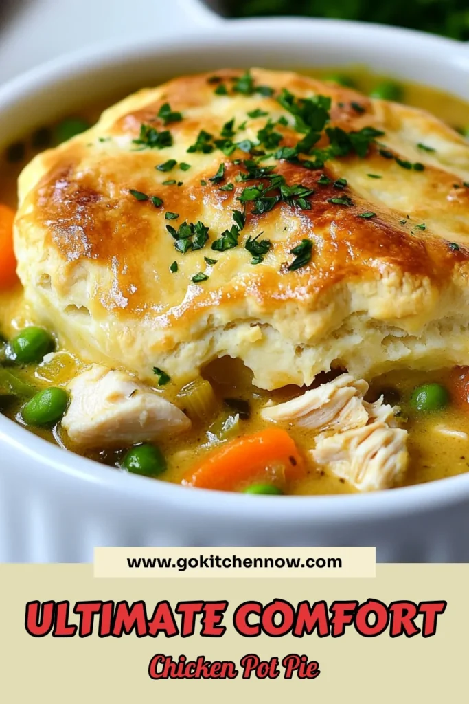 Warm up your dinner table with this cozy slow cooker chicken pot pie! This easy chicken pot pie recipe features tender chicken, hearty vegetables, and a creamy chicken pot pie filling topped with fluffy biscuit dough. Perfect for a comforting family meal, this creamy chicken pot pie is sure to be a favorite. Try this biscuit topped pot pie today and savor every bite! Don’t forget to save for later! #SlowCookerChickenPotPie #EasyChickenPotPie #CreamyChickenPotPie #BiscuitToppedPotPie