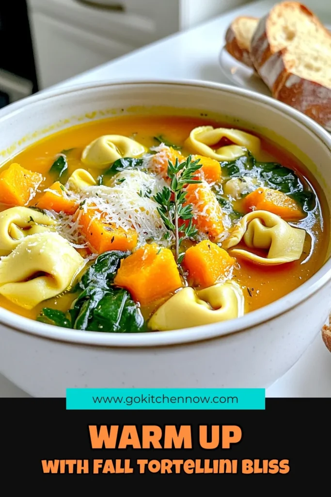 Warm up your fall evenings with this delicious Autumn Tortellini Soup! Packed with seasonal flavors and easy-to-find ingredients, this comforting recipe is perfect for cozy nights. In just 35 minutes, you can enjoy a hearty bowl brimming with vibrant veggies and cheesy tortellini. Click through to explore this simple and satisfying recipe that’s sure to become a family favorite! #AutumnTortellini #ComfortFood #FallRecipes #SoupLovers