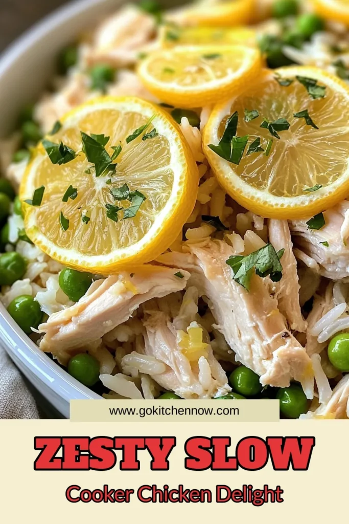 Looking for a delicious and easy one pot chicken dinner? Try this Slow Cooker Lemon Herb Chicken and Rice recipe! This comfort food slow cooker recipe features tender chicken breasts, zesty lemon, and fluffy rice infused with aromatic herbs. Perfect for busy weeknights, it's a simple way to impress your family. Get the full recipe and enjoy scrumptious meals in no time! Save for later! #SlowCookerLemonChicken #EasyChickenAndRice #LemonHerbChickenRecipe #OnePotDinner