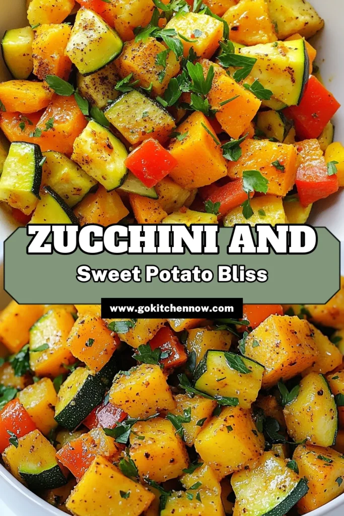 Looking for a delicious and nutritious zucchini sweet potato recipe? This easy vegetable sauté recipe will become your new favorite! Packed with flavor, this skillet vegetable dish combines zucchini, sweet potatoes, and bell peppers for a satisfying vegetarian sweet potato skillet. Perfect for a quick weeknight meal, it's one of those healthy zucchini recipes that delights everyone. Try it now and save for later! #ZucchiniRecipe #SkilletDish #HealthyEating #VegetarianRecipes