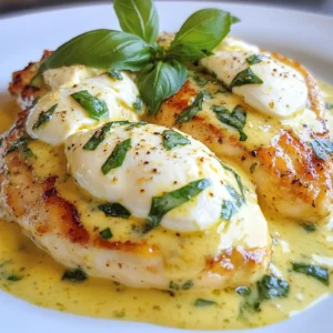 Mozzarella Chicken in Basil Cream Sauce Delight