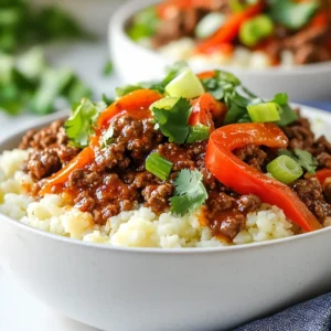 Crispy Chili Ground Beef Cauliflower Bowls Delight
