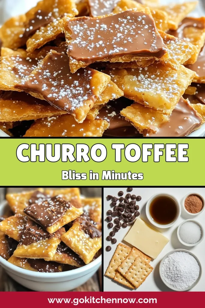 Indulge in our Churro Saltine Toffee recipe, the perfect blend of sweet and savory for an easy toffee dessert. This quick holiday treat features Saltine crackers, a buttery toffee layer, and chocolate covered toffee topped with cinnamon flavored snacks. Ready in just a few simple steps, it's ideal for festive gatherings or cozy nights in. Save this easy recipe now and delight your taste buds! #ChurroToffee #EasyDesserts #HolidayTreats #ToffeeLove