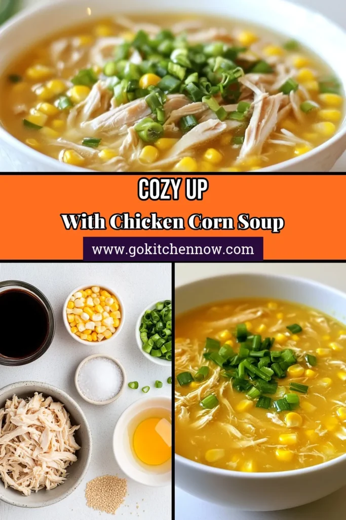 Looking for a comforting and quick meal? Try this delicious Chinese chicken soup, featuring sweet corn for added flavor! Our easy chicken corn soup is not just a simple dish but a perfect homemade Chinese soup that brings warmth to your table. In just 20 minutes, you can whip up this corn chicken soup recipe for your family. Don't miss out—save this recipe and enjoy a bowl today! #ChineseChickenSoup #EasyChickenCornSoup #CornChickenSoupRecipe #HomemadeSoup