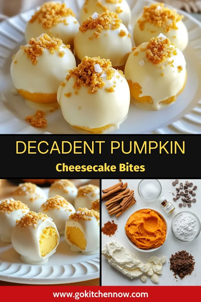 Indulge in these delicious pumpkin cheesecake truffles, a perfect no-bake pumpkin treat that will elevate your fall dessert ideas! Easy to make with cream cheese and pumpkin puree, these homemade truffles are coated in smooth white chocolate and sprinkled with graham cracker crumbs for a delightful finish. Enjoy this simple and sweet treat any time! Save this recipe for your collection of easy pumpkin dessert recipes and impress your guests! #PumpkinCheesecakeTruffles #FallDessertIdeas #NoBakePumpkinTreats #HomemadeTruffles