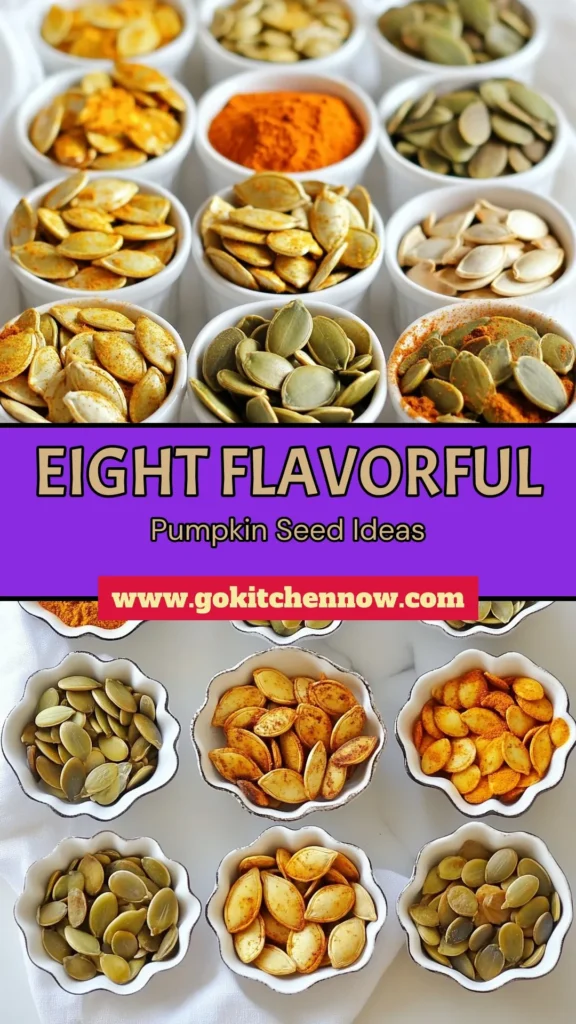 Discover the ultimate smoky pumpkin seeds recipe with these 8 delicious roasted pumpkin seeds variations! Learn how to season pumpkin seeds perfectly for a healthy pumpkin seed snack that’s packed with flavor. From sweet and spicy to zesty lemon pepper, there’s a taste for everyone. Ready to make your own spicy roasted pumpkins seeds? Click to get the full recipe and elevate your snack game! #PumpkinSeeds #HealthySnacks #RecipeIdeas #SnackRecipes