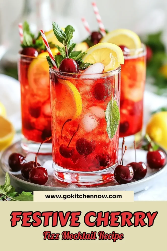 Celebrate the season with our delightful Christmas Cherry Fizz Mocktail! This easy Christmas mocktail recipe combines sweet cherry juice and sparkling water for a refreshing non-alcoholic holiday drink. Perfect for festive gatherings, this cherry fizz mocktail will impress guests of all ages. Get ready to sip on this festive cherry beverage and spread holiday cheer. Save this recipe for your next holiday party! #ChristmasMocktail #CherryFizzMocktail #NonAlcoholicDrinks #EasyChristmasDrinks