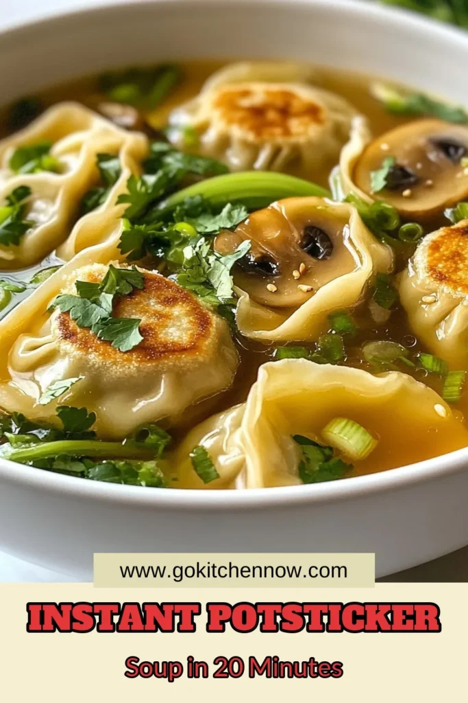 Looking for a delicious and quick meal? Try this easy potsticker soup recipe! Packed with flavor and made in just 20 minutes, this quick Asian soup features frozen potstickers, tender bok choy, and tasty mushrooms. Perfect for cozy nights, this easy vegetable soup is a must-try. Get the full recipe now and savor a bowl of comfort! Don't forget to save this recipe for later! #PotstickerSoup #EasyVegetableSoup #QuickAsianSoup #BokChoyRecipes