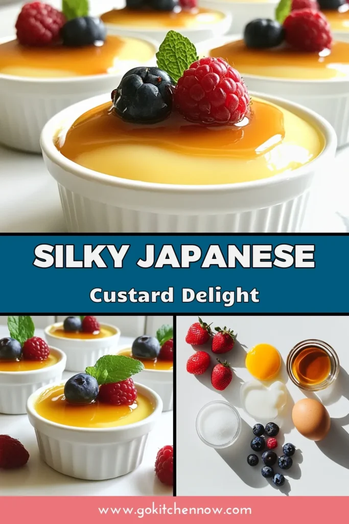 Discover the delightful taste of this Silky Japanese Custard Purin! This easy custard dessert is a perfect addition to your Japanese dessert recipes collection. With just a few simple ingredients, including a homemade caramel sauce drizzle, you can create a smooth and creamy treat that’s sure to impress. Perfect for any occasion! Try this Japanese custard recipe today and indulge in sweet perfection. Save this for later! #JapaneseCustardRecipe #SilkyPurin #EasyCustardDessert #JapaneseDessertRecipes