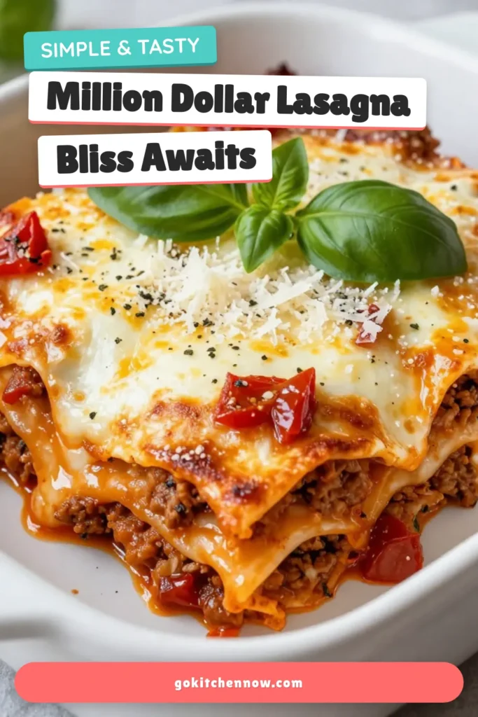Discover the ultimate Million Dollar Lasagna recipe that elevates your dinner game! This homemade lasagna combines Italian sausage, ricotta, and three kinds of cheese for a cheesy lasagna dish that's easy to make and sure to impress. Perfect for a family dinner or a cozy gathering, try this easy lasagna dinner that will leave everyone asking for seconds. Save this recipe for your next meal! #MillionDollarLasagna #HomemadeLasagna #EasyDinner #CheesyLasagna