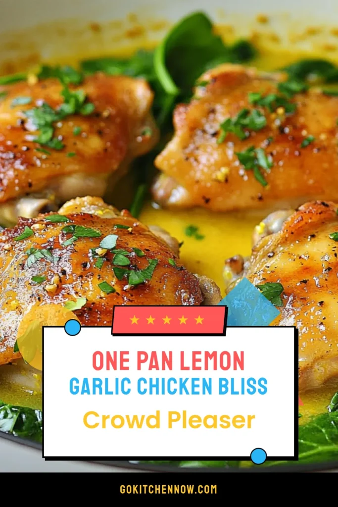 Discover the deliciousness of One-Pan Lemon Garlic Chicken! This easy oven-baked chicken thighs recipe features juicy chicken thighs cooked with garlic and fresh spinach for a satisfying one-pan chicken dinner. Perfect for a busy weeknight, this Lemon Garlic Chicken Thighs recipe is sure to impress. Don't miss out—save this recipe for your next meal! #OnePanChicken #LemonGarlicChicken #GarlicChickenThighs #EasyDinnerIdeas